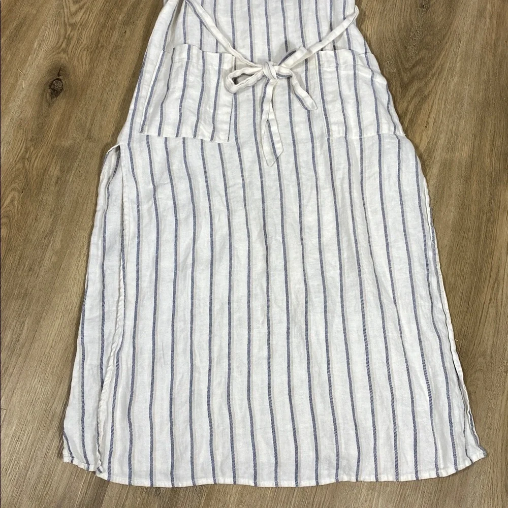 Reformation Elliot dress 100% Linen Striped Midi Dress Sleeveless - Picture 5 of 16